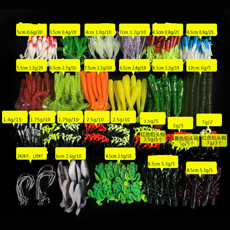 Weihe Lead Hook Bait Set 301 Pieces Of Bionic Bait, Fake Bait, Lure Bait, Soft Insect Bait GND Products