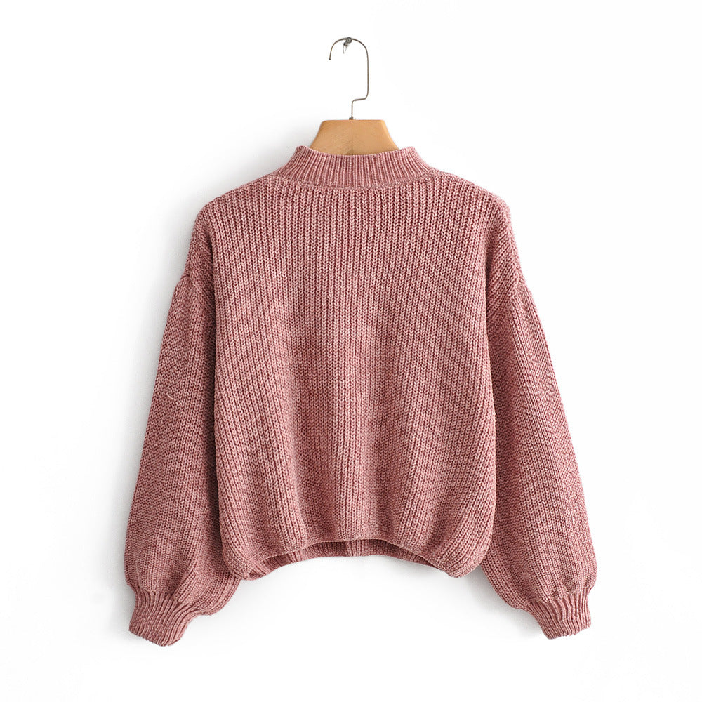 Cropped knitted sweater