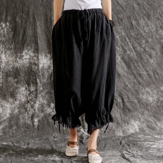 Women's Cotton And Linen Casual Pants Loose Versatile Summer Thin Lantern Trousers Saor Style