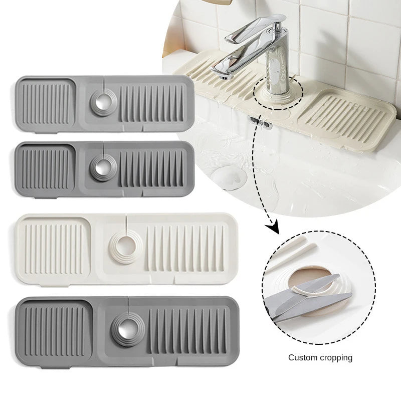 Silicone Faucet Pad Kitchen Gadgets Bathroom Mat Anti-splash Drain Pad Faucet Bottom Waterproof Thickening GND Products