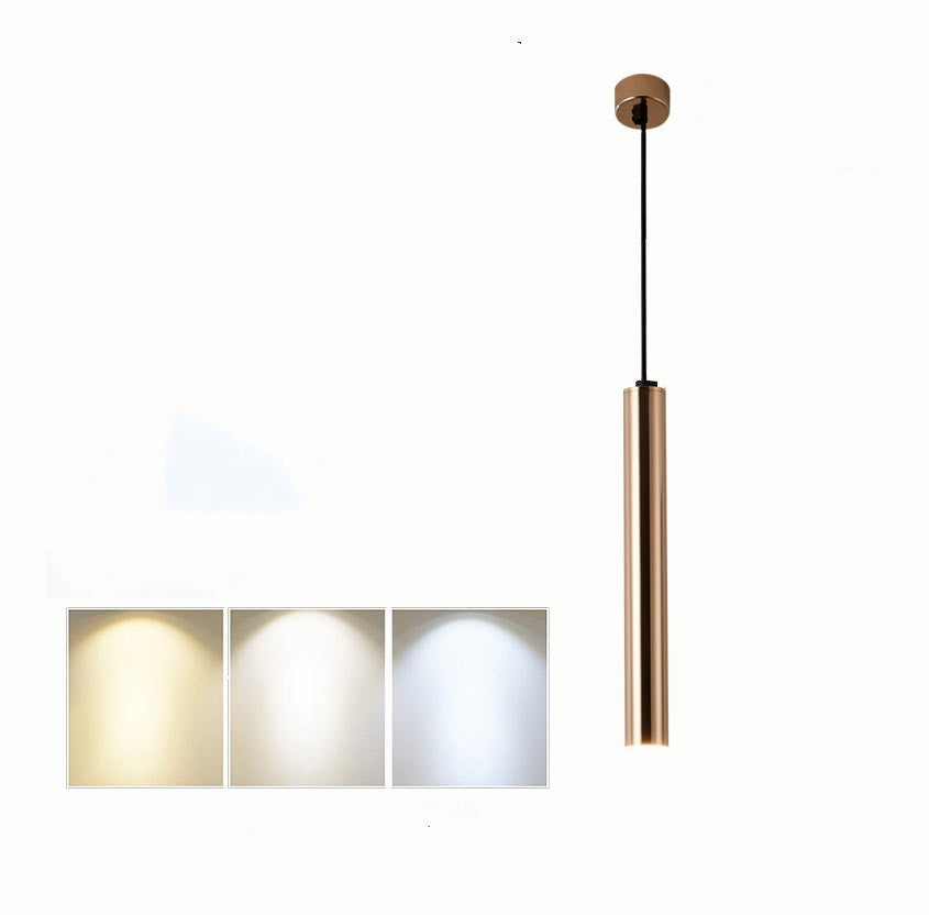 French Gold Long Cylindrical Chandelier GND Products