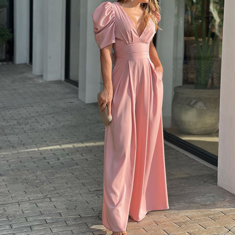 Fashion Elegant Plus Size Wide Legs Jumpsuit Saor Style