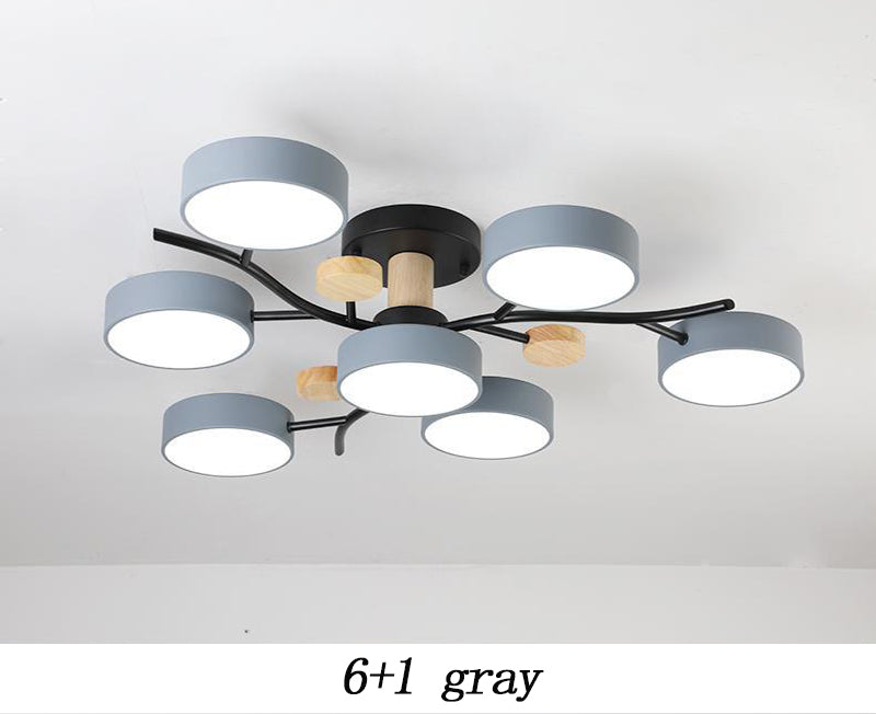 Nordic Simple Log Macaron Living Room LED Ceiling Light GND Products