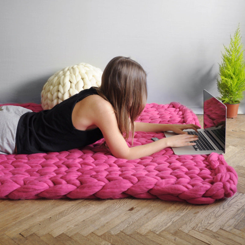 Nordic Thick Wool Hand-woven Blanket Saor Style
