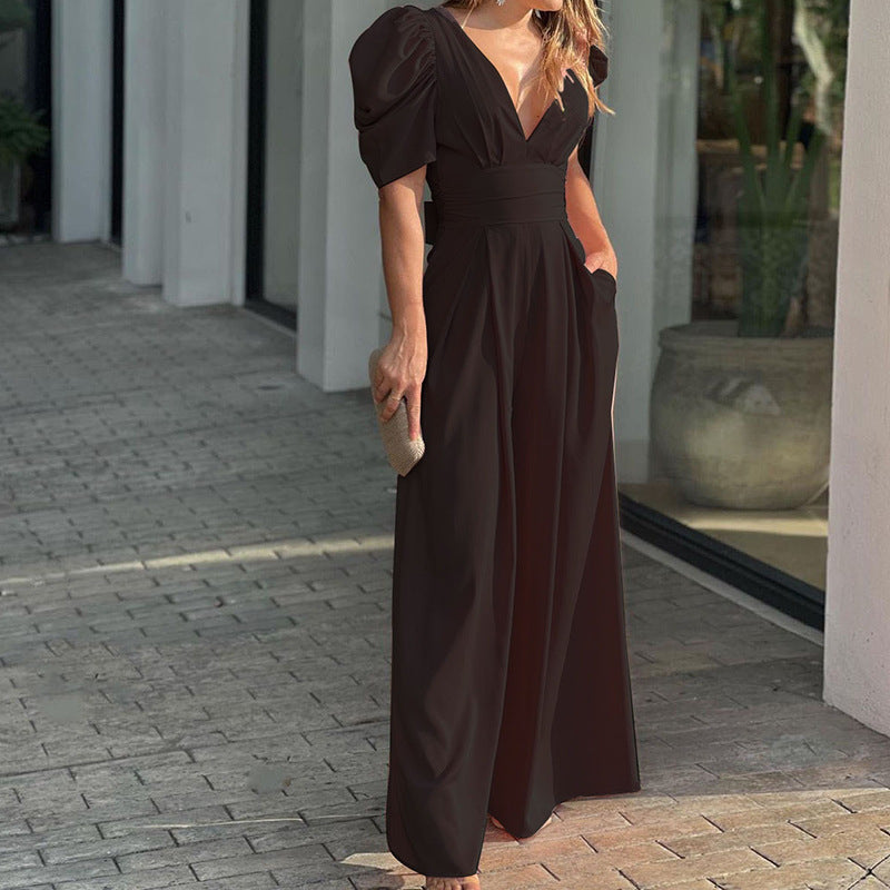 Fashion Elegant Plus Size Wide Legs Jumpsuit Saor Style