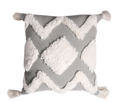 Moroccan tufted geometric tassel pillowcase