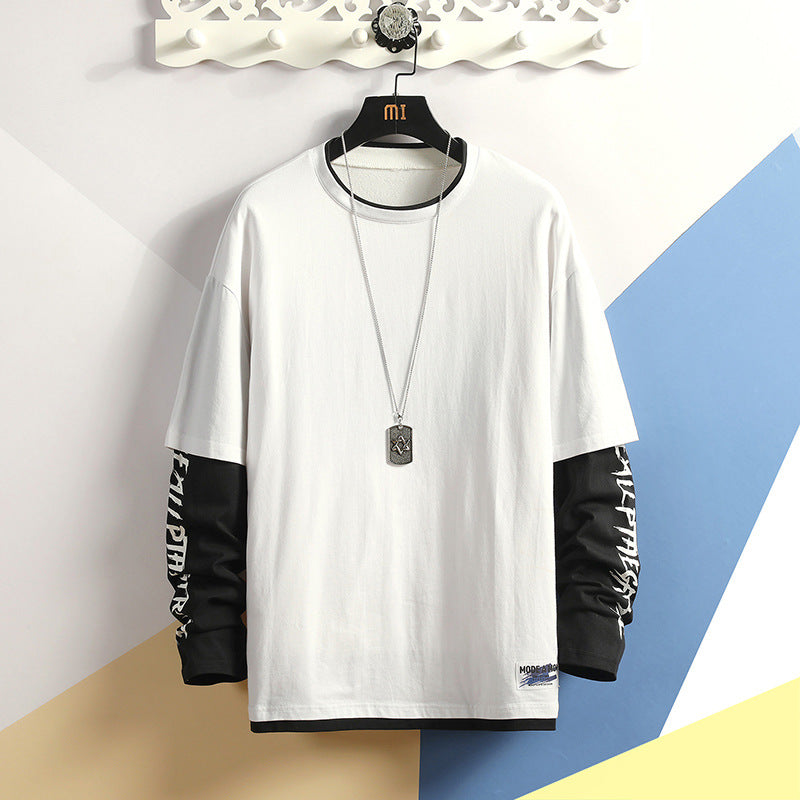 Fake two printed round collar T-shirts Saor Style