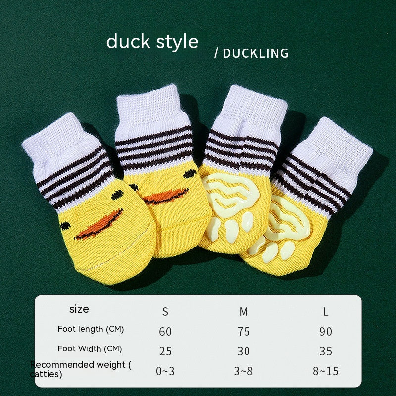 High Quality Non-slip Sole Socks Teddy Corgi Cat Supplies 4 Pack Saor Style