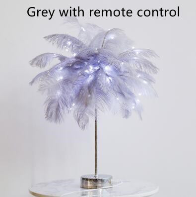 Feather Lamp Nordic Desk Lamp European-Style Bedroom Bedside Feather Table Lamp Night Light Table Lamp Decoration Modern GND Products