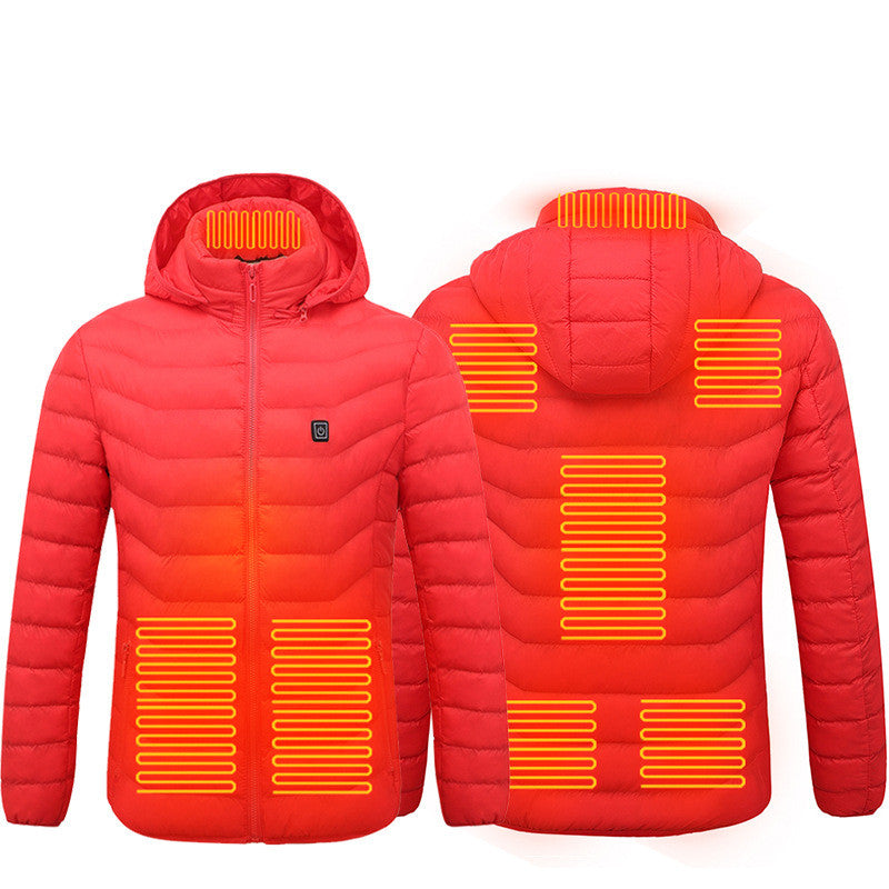 New Heated Jacket Coat USB Electric Jacket Cotton Coat Heater Thermal Clothing Heating Vest Men's Clothes Winter GND Products