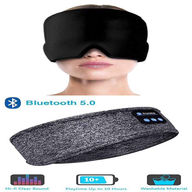 Wireless Bluetooth Sleeping Headphones Headband Thin Soft Elastic Comfortable Music Ear Phones Eye Mask For Side Sleeper Sports GND Products