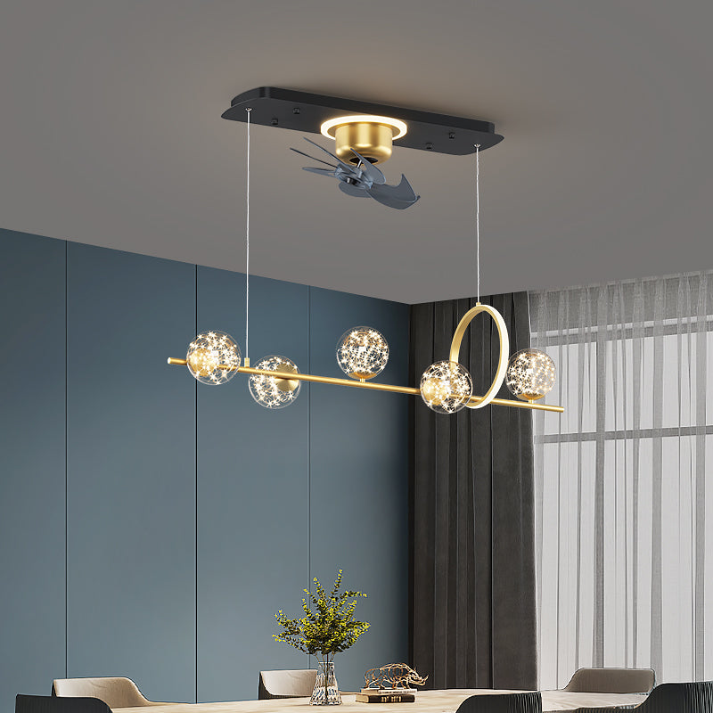 Living Room Nordic Luxury Intelligent APP Ceiling Fan Ceiling Light GND Products