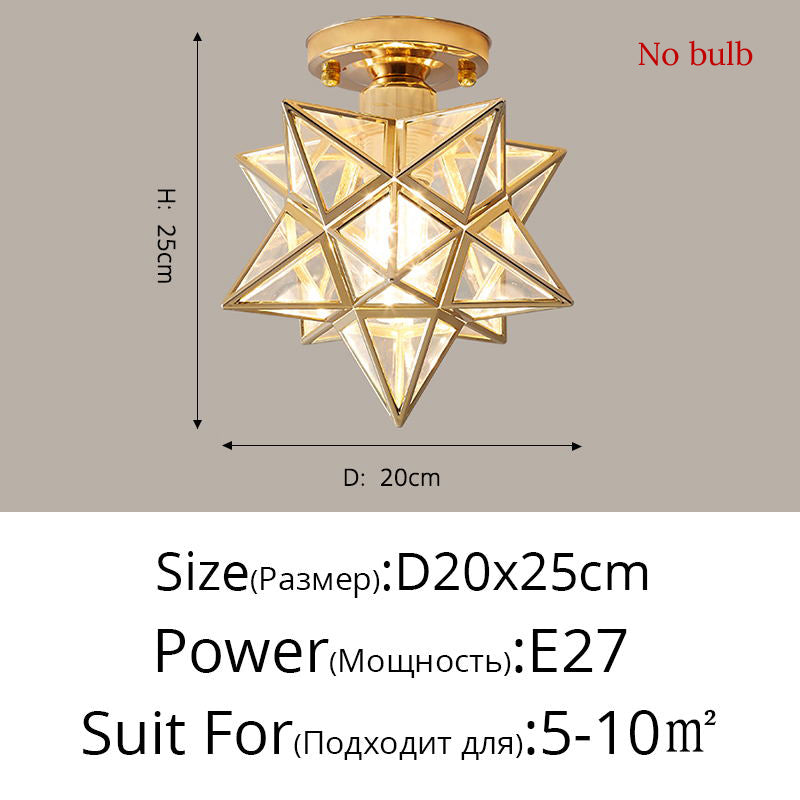 Nordic Creative Five Star Ceiling Lamp Saor Style