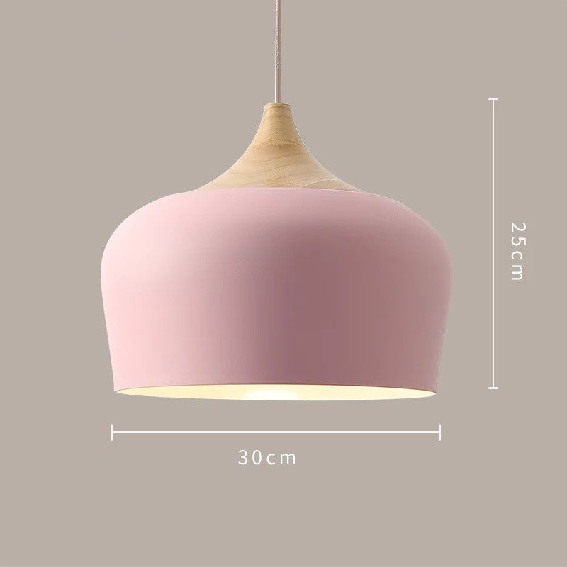Wood & aluminum chandelier
