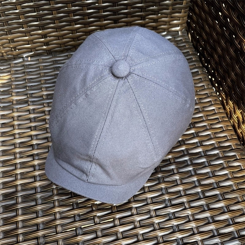 Vintage Spring And Autumn Leisure Wool British Octagonal Hat