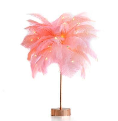 Feather Lamp Nordic Desk Lamp European-Style Bedroom Bedside Feather Table Lamp Night Light Table Lamp Decoration Modern GND Products