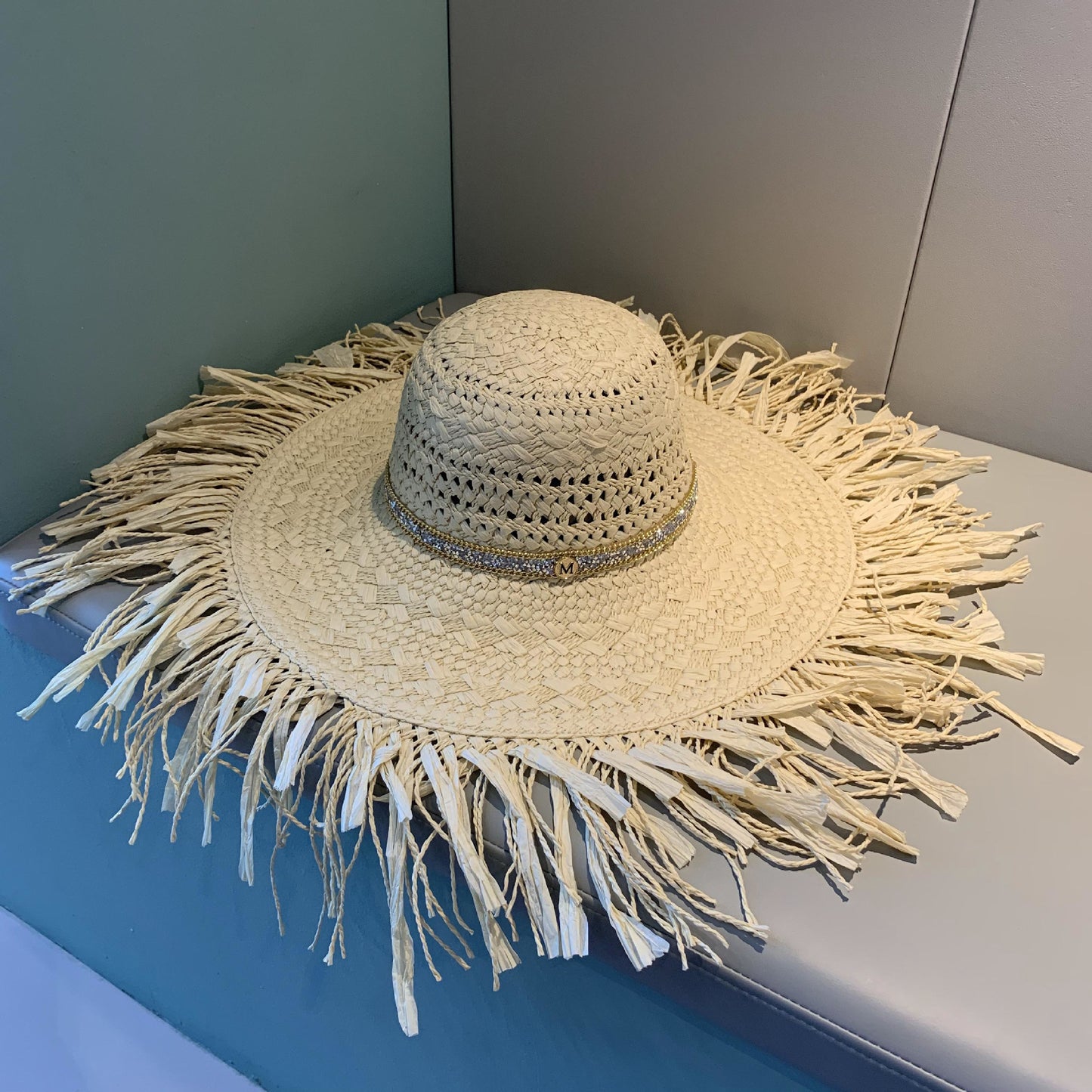 Straw Tassel Sun Hat With Wide Brim