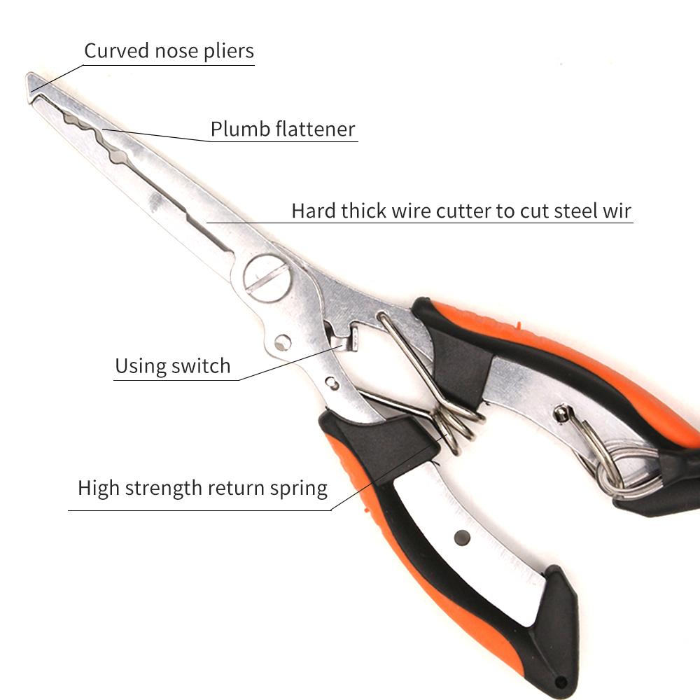 Stainless Steel Multifunctional Fishing Pliers Spring Accessories Tool Pink Iolaus