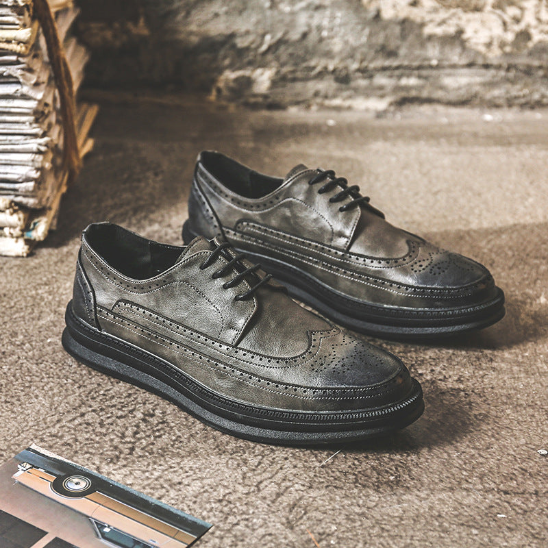 Mens Business Casual Korean Style Trendy British Mens Shoes Saor Style