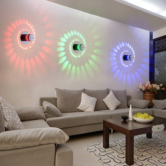 LED Wall Lights Modern Simple Spiral Wall Lamp Colorful Ceiling Led Indoor Lamp For KTV Bar Corridor Living Room GND Products