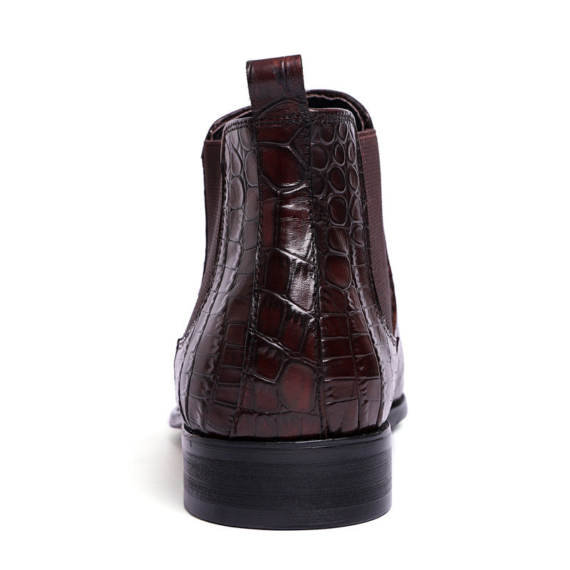 Mens High Top Leather Shoes Trendy Boots Saor Style