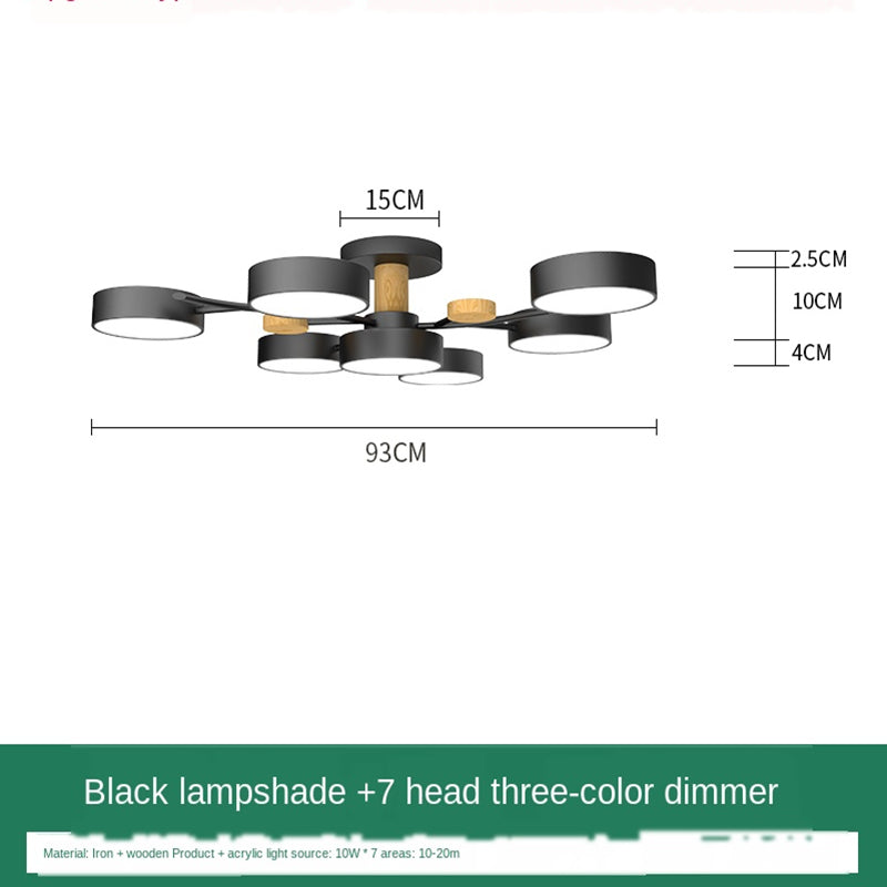 Nordic Simple Log Macaron Living Room LED Ceiling Light GND Products