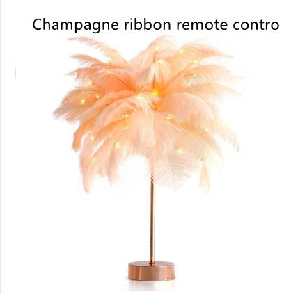 Feather Lamp Nordic Desk Lamp European-Style Bedroom Bedside Feather Table Lamp Night Light Table Lamp Decoration Modern GND Products