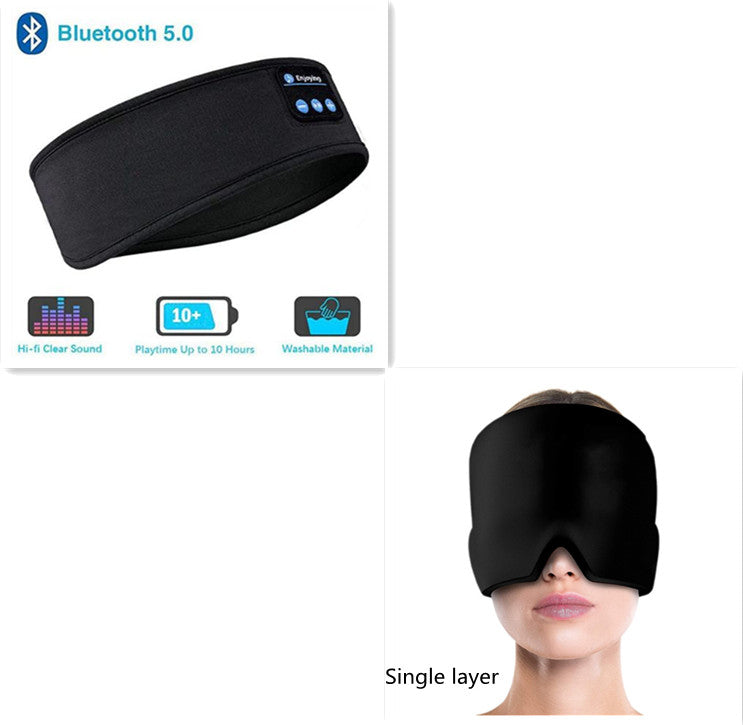Wireless Bluetooth Sleeping Headphones Headband Thin Soft Elastic Comfortable Music Ear Phones Eye Mask For Side Sleeper Sports GND Products