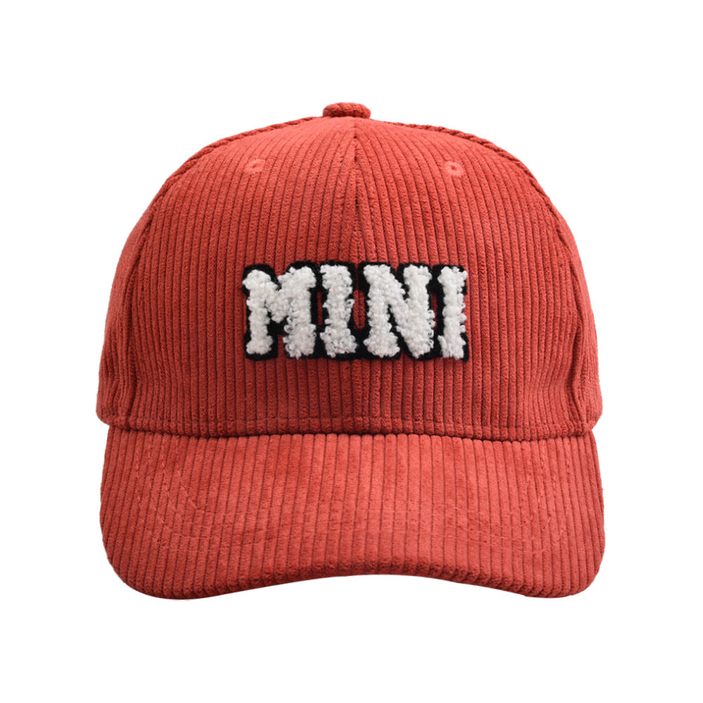 Letter MAMA Embroidered Corduroy Baseball Cap Cap Female Parent-child Style
