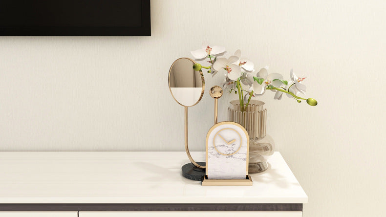 Modern Nordic Light Luxury Style Wrought Iron Makeup Mirror Desktop Mirror GND Products