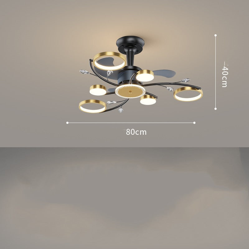 Living Room Nordic Luxury Intelligent APP Ceiling Fan Ceiling Light GND Products