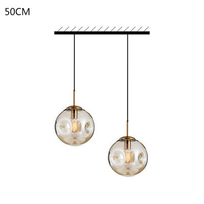 Nordic Light Luxury Concave-convex Glass Ball Bedroom Chandelier GND Products