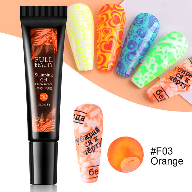 Nail Art Fluorescent Printing Glue, Nail Template Transfer Glue Hose Set GND Products