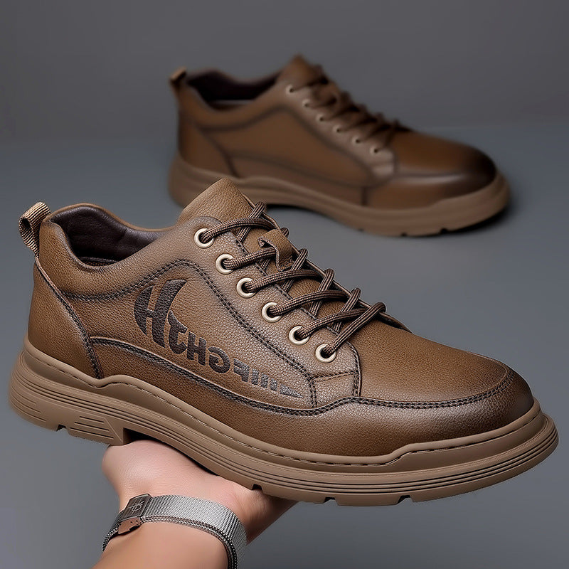 Mens Leather Shoes Leather Breathable Business Soft Sole Saor Style