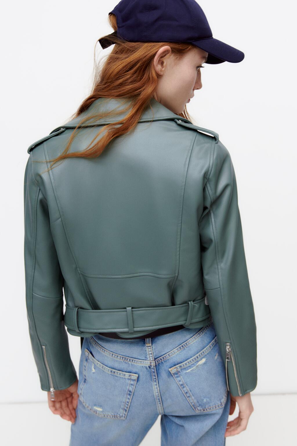 New Women's  Leather Motorcycle Jacket Saor Style