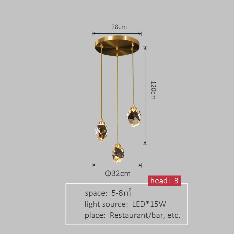 Restaurant Full Copper Crystal Chandelier