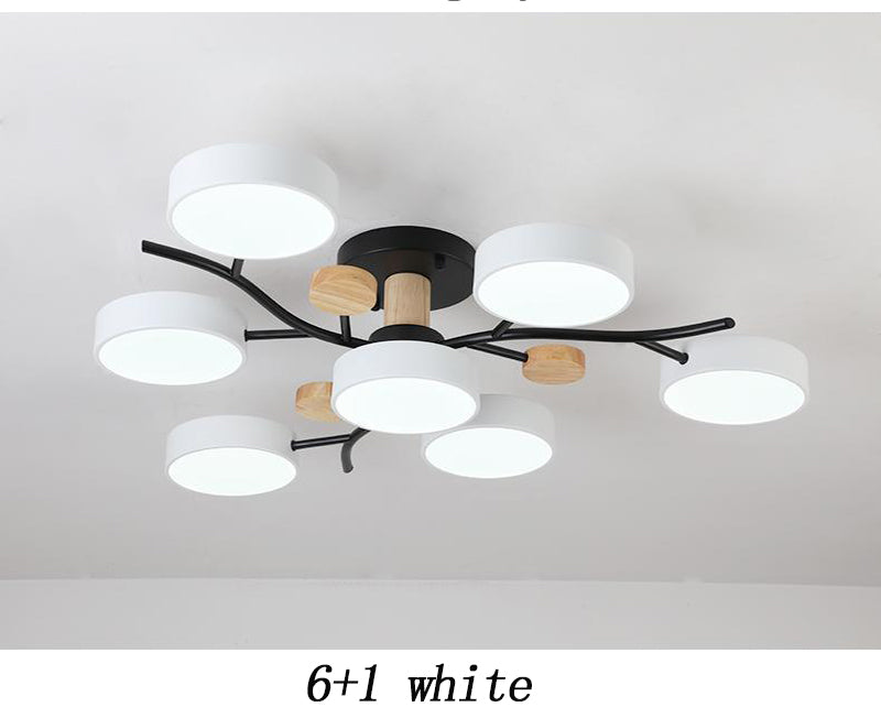 Nordic Simple Log Macaron Living Room LED Ceiling Light GND Products