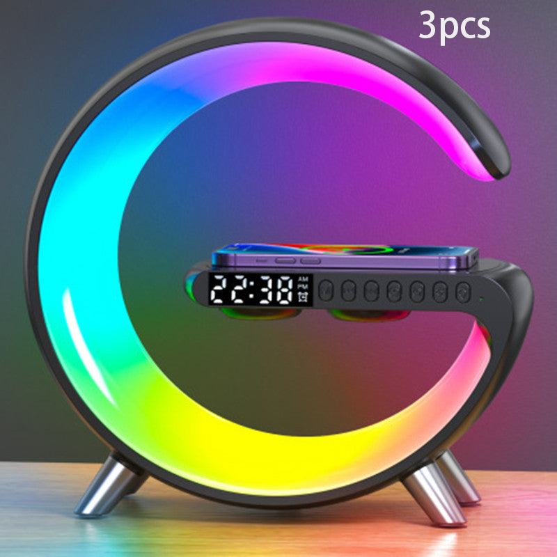 New Intelligent G Shaped LED Lamp Bluetooth Speake Wireless Charger Atmosphere Lamp App Control For Bedroom Home Decor GND Products