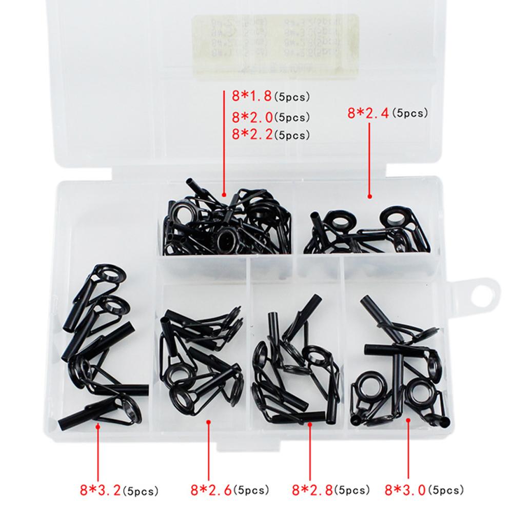 40 Pcs Fishing Rod Top Ring Guide Eye Set With Square Storage Box SP Pink Iolaus