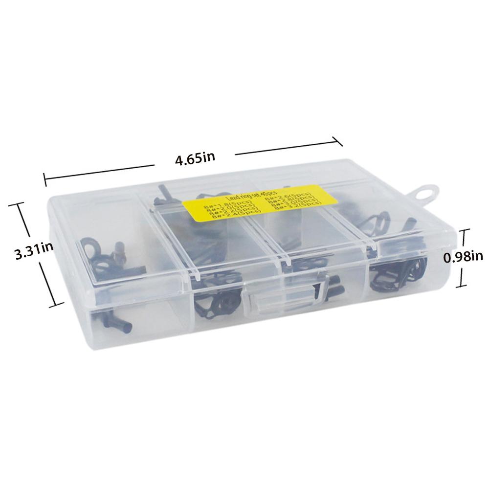 40 Pcs Fishing Rod Top Ring Guide Eye Set With Square Storage Box SP Pink Iolaus