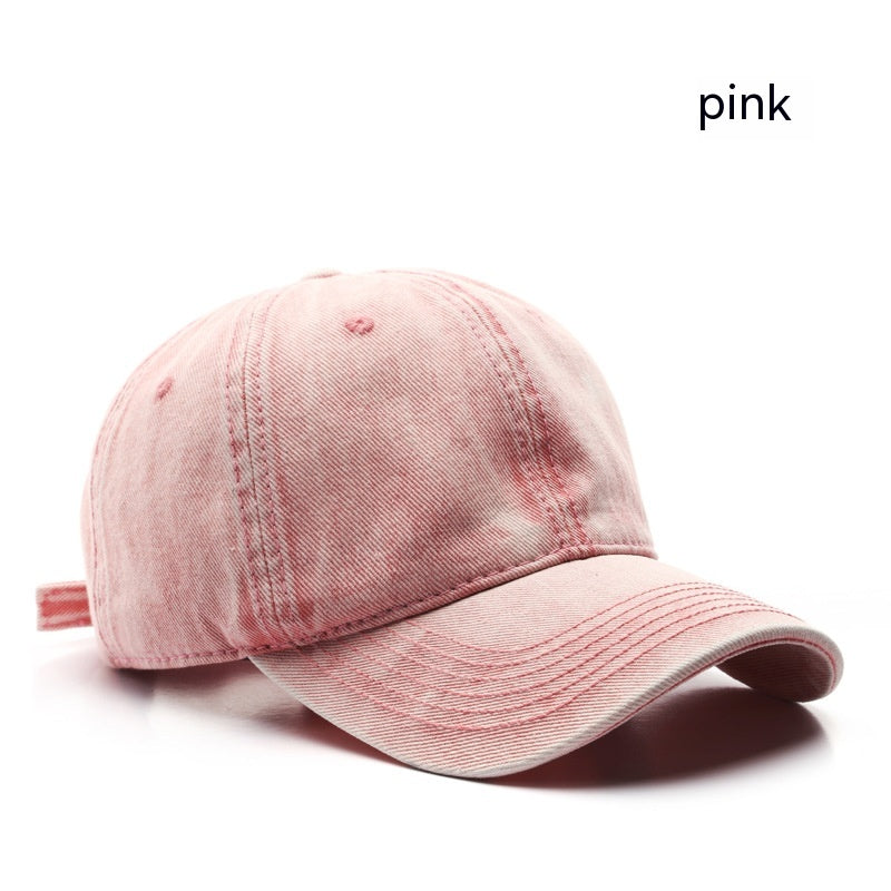 Washed Denim Solid Color Light Board Baseball Cap