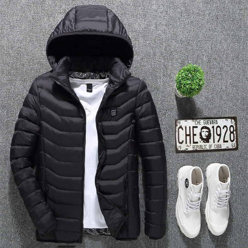 New Heated Jacket Coat USB Electric Jacket Cotton Coat Heater Thermal Clothing Heating Vest Men's Clothes Winter GND Products
