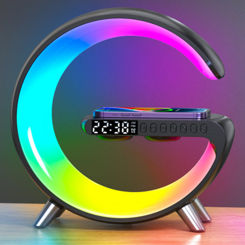 New Intelligent G Shaped LED Lamp Bluetooth Speake Wireless Charger Atmosphere Lamp App Control For Bedroom Home Decor GND Products