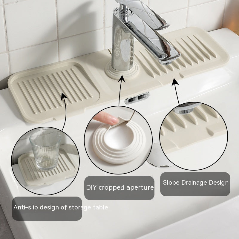 Silicone Faucet Pad Kitchen Gadgets Bathroom Mat Anti-splash Drain Pad Faucet Bottom Waterproof Thickening GND Products