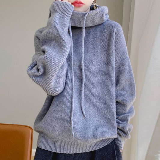Idle Style Cashmere Knitted Sweater Skin-friendly Thermal Head Cover Top Saor Style