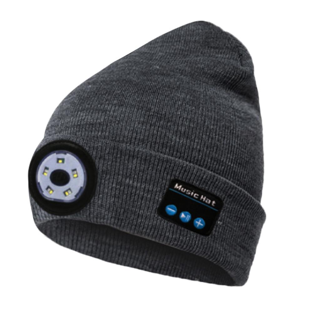 Wireless Bluetooth LED Hat with Music Speakers Light Winter Gift Pink Iolaus
