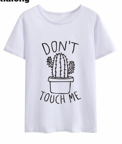 DON'T TOUGH ME Cactus T Shirt Women Casual Summer Tshirts Saor Style