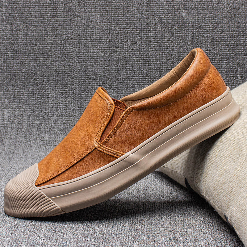 Mens Casual Leather Rubber Shoes Saor Style