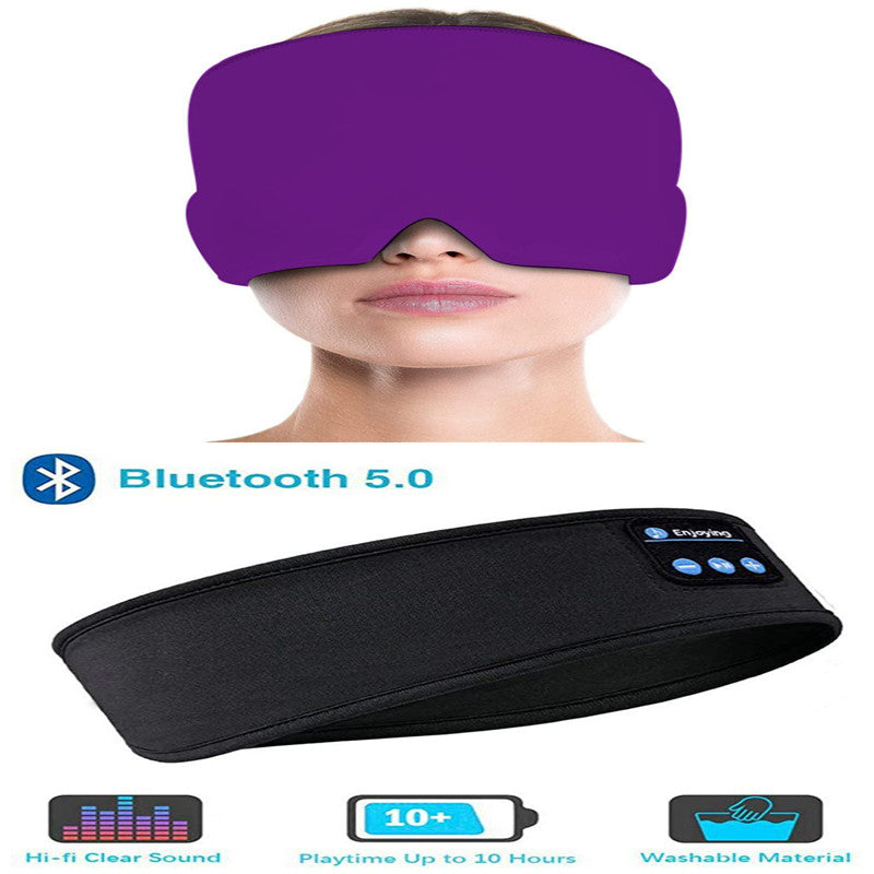 Wireless Bluetooth Sleeping Headphones Headband Thin Soft Elastic Comfortable Music Ear Phones Eye Mask For Side Sleeper Sports GND Products