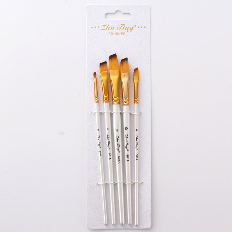 Art Supplies Acrylic Oil Painting Golden Tube White Rod Brush Set GND Products